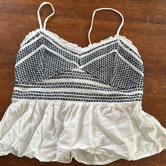 Embroidered peplum top - Picture 1 of 4